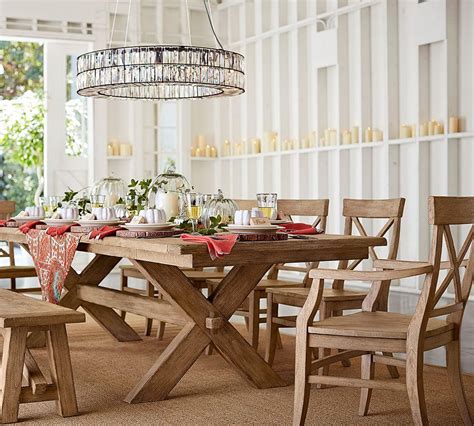 A drop-in leaf allows seating for a larger gathering. . Pottery barn seadrift table